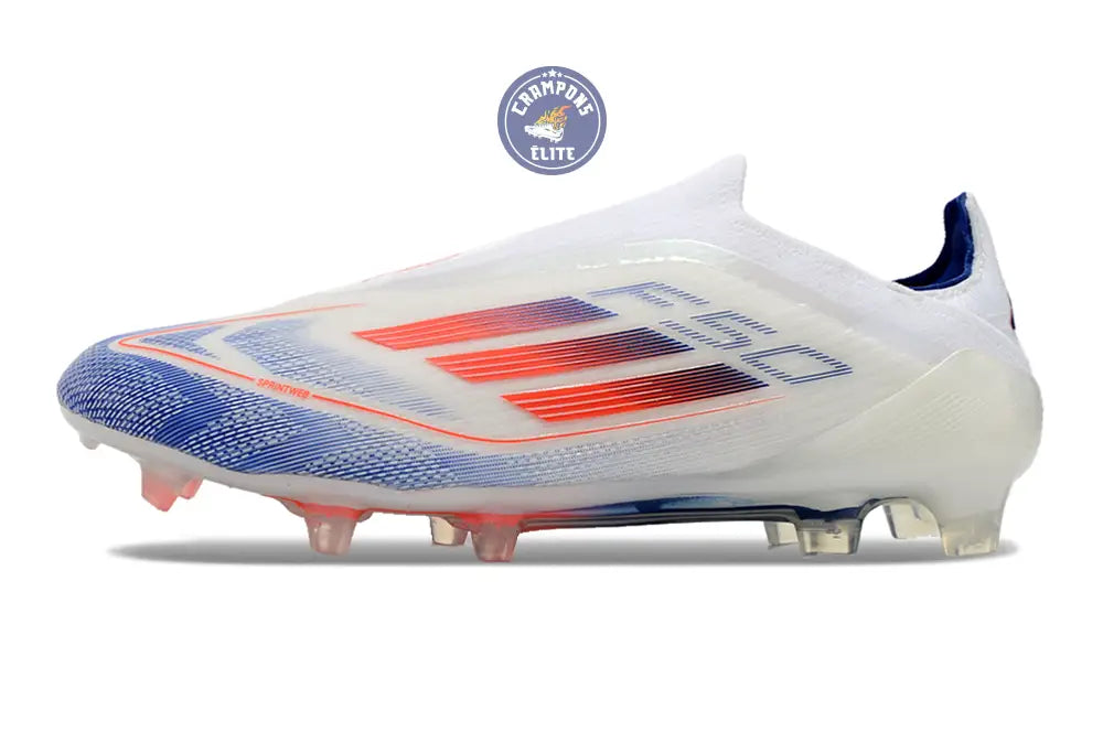 F50 Elite Laceless FG Advancement - Blanc/Rouge/Bleu – Image 4