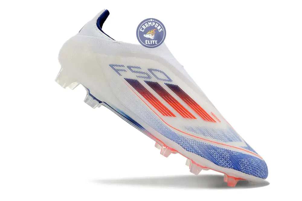 F50 Elite Laceless FG Advancement - Blanc/Rouge/Bleu – Image 7