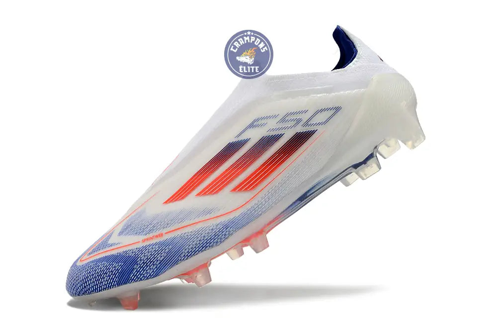 F50 Elite Laceless FG Advancement - Blanc/Rouge/Bleu – Image 6