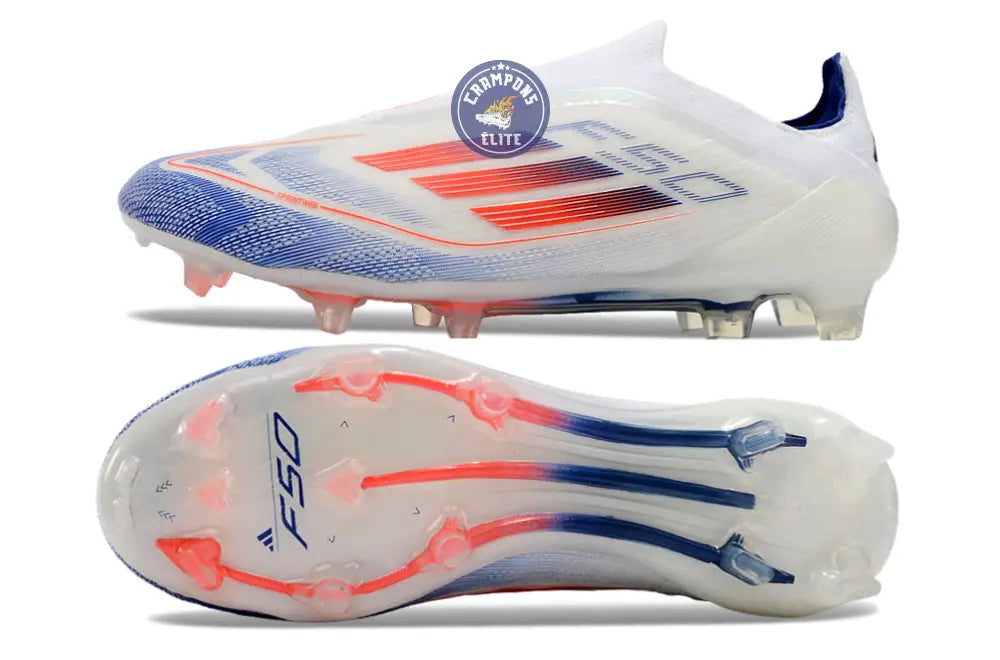 F50 Elite Laceless FG Advancement - Blanc/Rouge/Bleu – Image 2