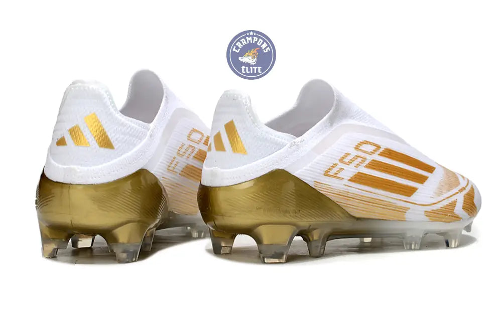 F50 Elite Laceless FG - Blanc/Doré – Image 6