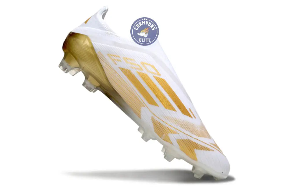 F50 Elite Laceless FG - Blanc/Doré – Image 3