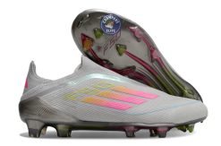 F50 Elite Laceless FG Gris/Rose/Jaune