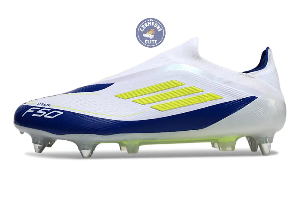 F50 Elite Laceless SG - Blanc/Bleu/Jaune Fluo – Image 5