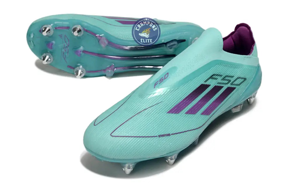F50 Elite Laceless SG - Bleu Turquoise/Violet – Image 2