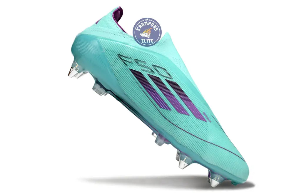 F50 Elite Laceless SG - Bleu Turquoise/Violet – Image 3