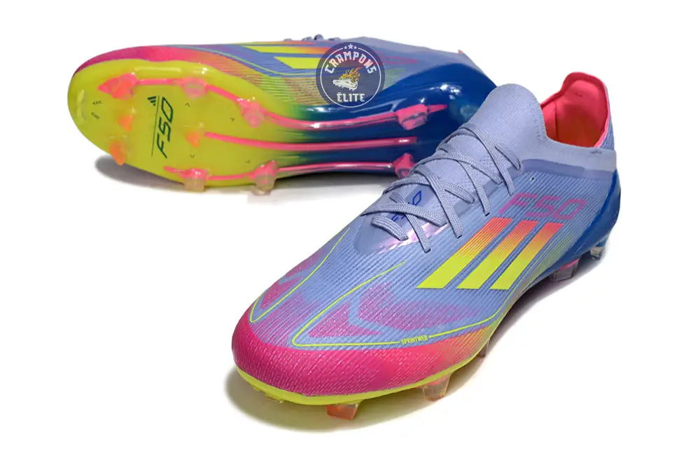 F50 Elite Lacets FG - Blue Fusion/Vert/Rose – Image 2