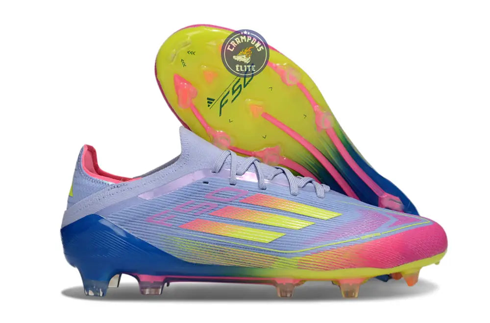 F50 Elite Lacets FG - Blue Fusion/Vert/Rose