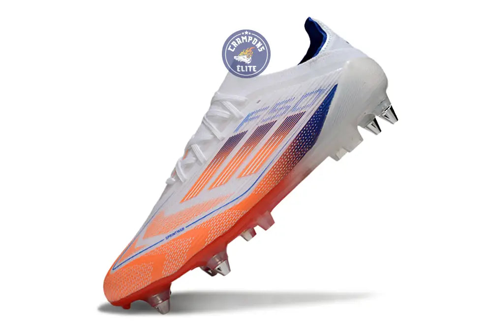 F50 Elite Lacets SG - Blanc/Orange/Bleu – Image 4