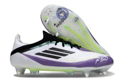 F50 Elite Lacets SG - Blanc/Violet/Jaune Fluo/Noir