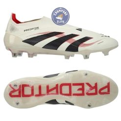 Predator 25 Elite Laceless FG Champagne - Blanc/Noir/Pure Ruby