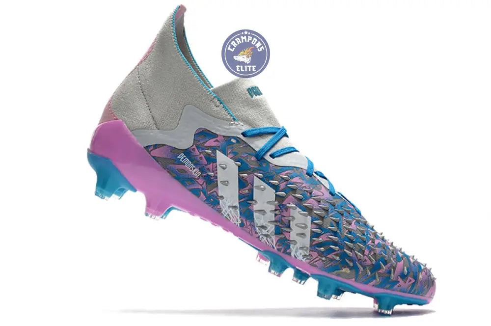 Predator Freak Lacets FG - Gris/Rose/Bleu – Image 3
