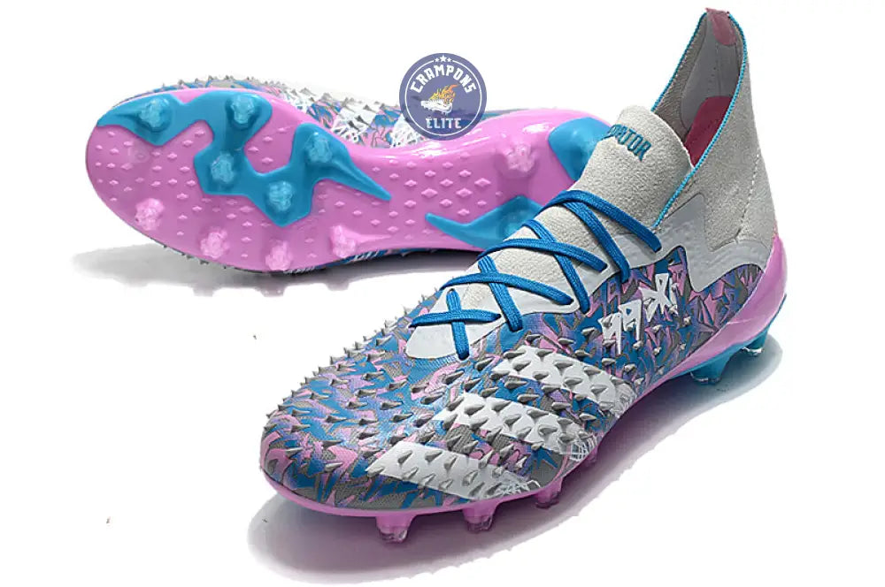 Predator Freak Lacets FG - Gris/Rose/Bleu – Image 2